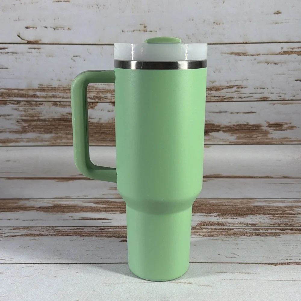 Stanley Quencher 40 oz FlowState Jade Green Tumbler Handle Cup Lid NO STRAW - Picture 4 of 7